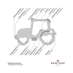ROMINOX® Key Tool Tractor/Traktor (18 Funktionen) im Motiv-Mäppchen Merry Christmas