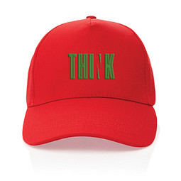Impact 5 Panel Kappe aus 280gr rCotton mit AWARE Tracer, rot