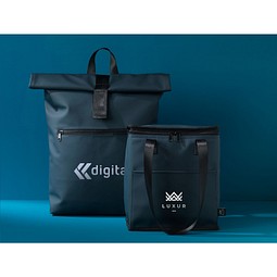Recycled PU Roll-Top Rucksack Lennon, Navy